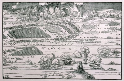 Demonstration of Defensive Measure to Protect a City Against a Besieging Army, right-hand detail of a plate from 